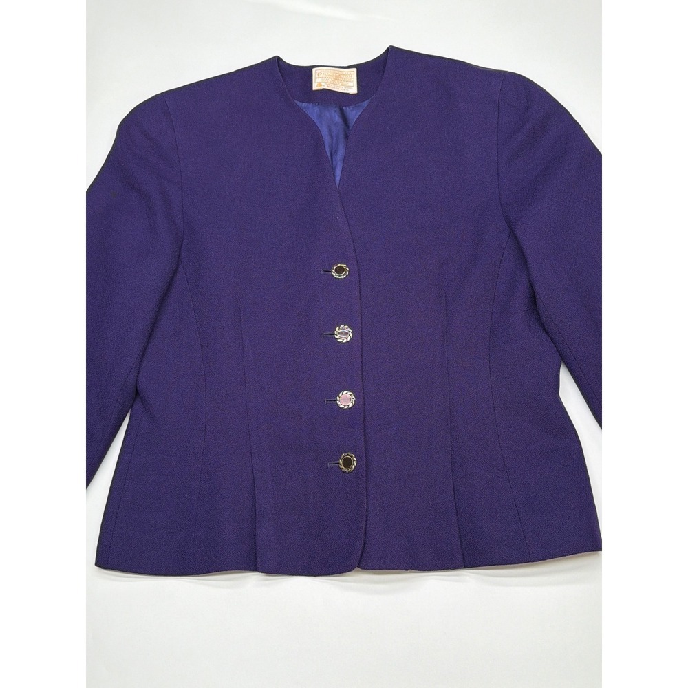 Pendleton Wool Blazer Purple V-Neck Button Front Blazer Women's Size Medium